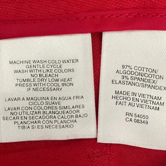 Jones New York Signature Petite Stretch Ankle Length Cotton Pants Red 12P NWOT - Picture 13 of 14
